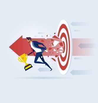 Business concept goal and success vector