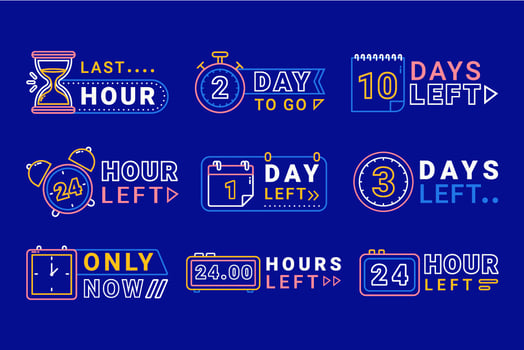 New Year Countdown Label Collection vector