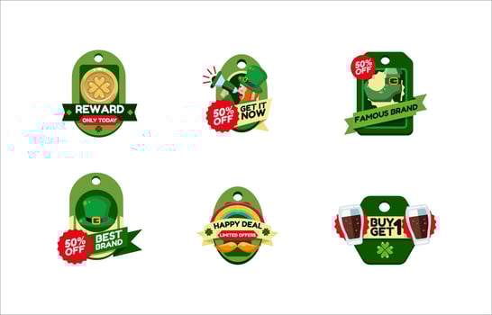 St. Patrick's Day Label set vector