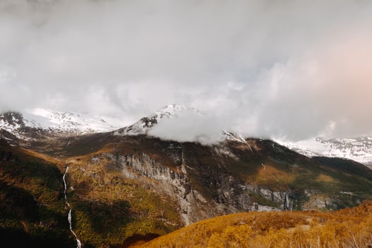 Landscape photography of mountain with snow summit photo