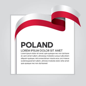 Poland abstract wave flag ribbon vector