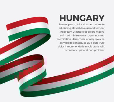 Hungary abstract wave flag ribbon vector