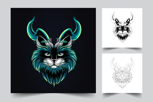 cute cat artwork illustration vector