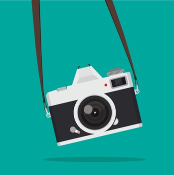 Hanging retro Camera vector