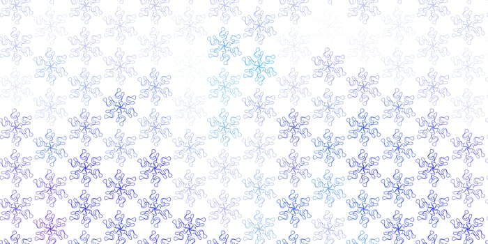 Light blue vector doodle template with flowers.