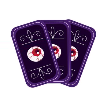 halloween fortune telling cards flat style vector