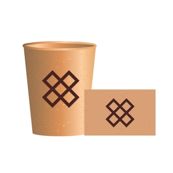 Isolated mockup coffee mug and card design vector