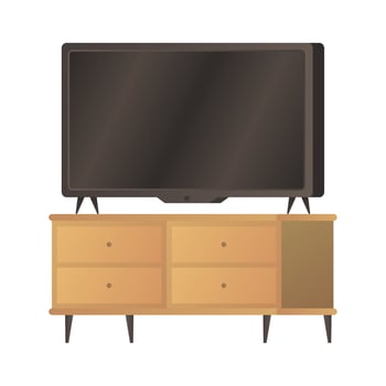 flat tv on desk icon vector illustration design