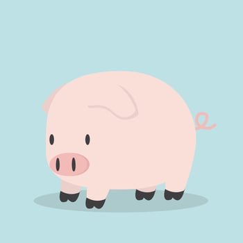Cute little pig  cartoon vector