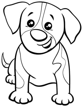 cartoon spotted puppy coloring book page vector