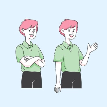 cute cartoon boy presentation character illustration vector