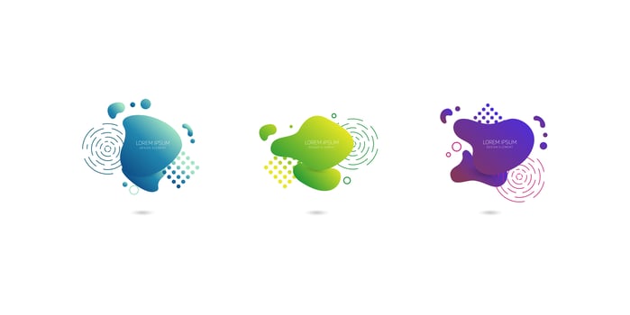 Creative liquify fluid color banner set vector