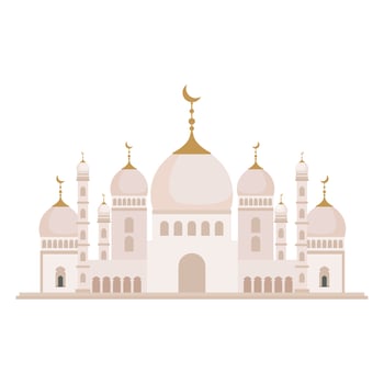 facade mosque islam structure on white background vector
