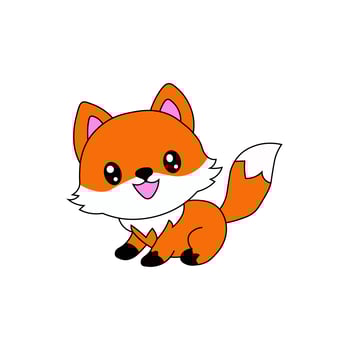 kawaii cute fox mascot vector