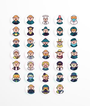 Profession icon pack lineal style vector