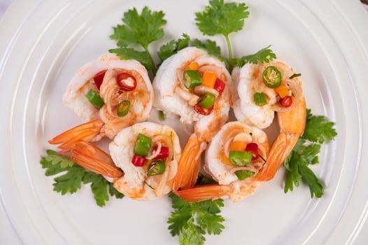 Spicy Thai salad with shrimp photo