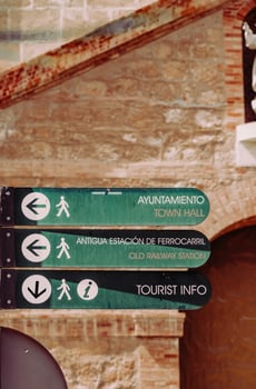 Green street signs photo