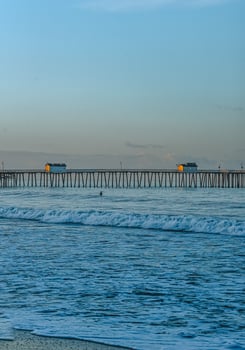 Boardwalk at sunset photo
