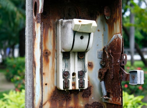 old electricity switch, breaker photo