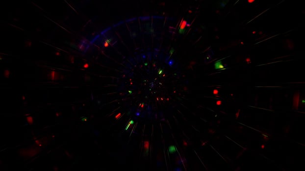 Glowing neon particles dark space 3d illustration background wallpaper design artwork photo