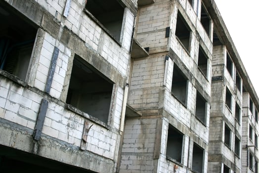 Old dirty concrete building photo