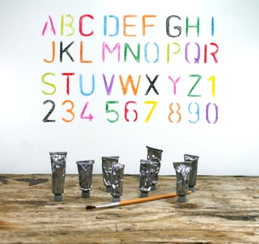 Alphabet and paint photo