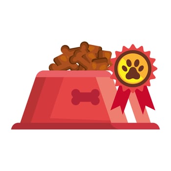 dish food dog animal isolated icon vector