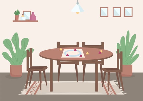 Place for family leisure flat color vector illustration