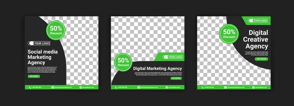 Social media marketing agency. Digital Marketing Agency. Digital Creative Agency. Social media post banner template for your business. vector