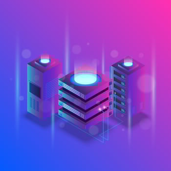 Concept of big data processing and energy station of the future vector