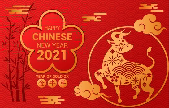 Red Background of Chinese Year of Gold Ox vector