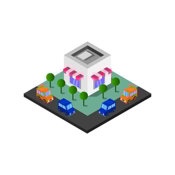 Isometric Shop Illustrated On White Background vector