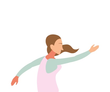 woman doing dance exercises at home vector
