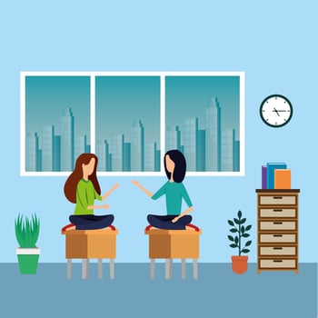 elegant businesswomen workers in the office vector