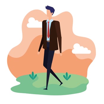 elegant businessman worker in the camp vector