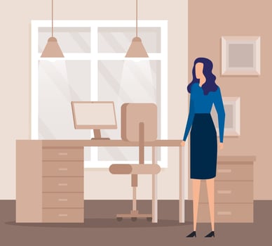 elegant businesswoman worker in the office vector
