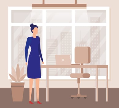 elegant businesswoman worker in the office vector
