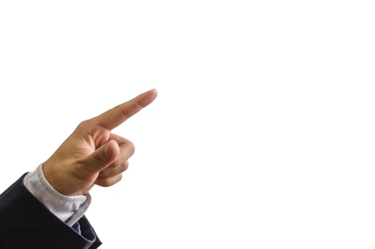 Businessman hand on a white background photo