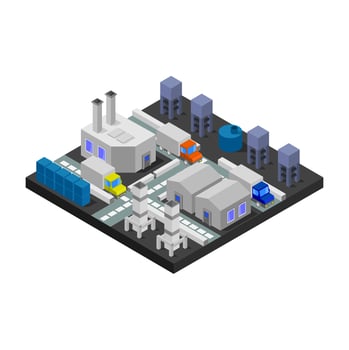 Isometric Industry Illustrated On White Background vector
