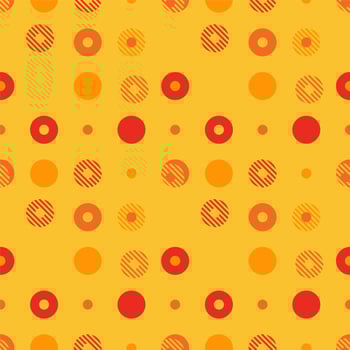Abstract background seamless vector pattern made with circular geometric shapes or dots with line. Colorful, playful, trendy and modern vector art