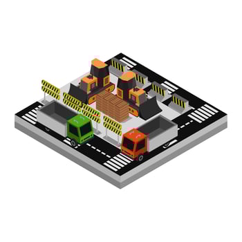 Isometric Construction Site vector