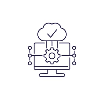 cloud computing software vector line icon