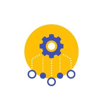 Resources allocation icon on white, vector