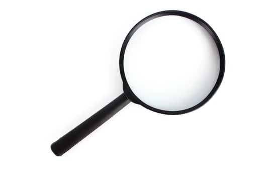Magnifying glass on white background photo