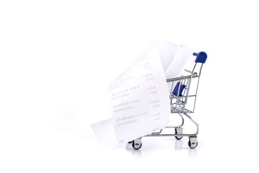 Shopping cart with receipt photo