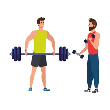 young men athlete avatar character vector