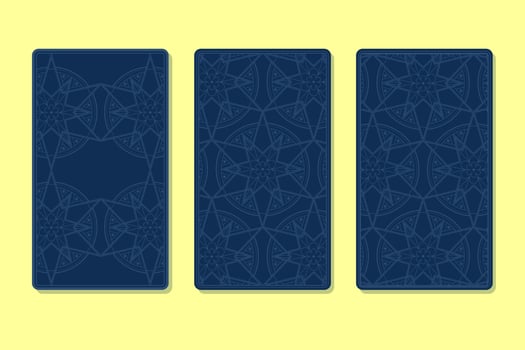 Back of tarot cards decorated with ornamental graphics vector