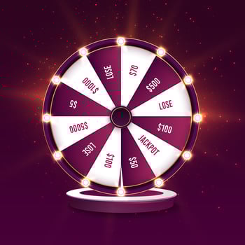 Casino spinning fortune wheel vector banner template