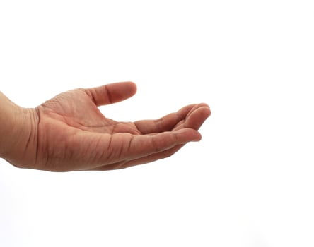 One hand on white background photo