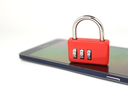 Padlock on phone photo